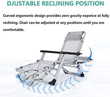 Lightweight Adjustable Sun Lounger Zero Gravity Seat Rocking Garden Chair Resistant Folding Recliner for Outdoor Patio Terrace Lawn Camping Relaxing Chair Support 200 Kg