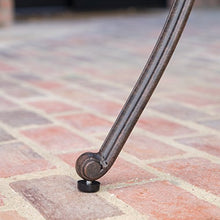 roomfitters Outdoor Cast Aluminum Bar Table Round Patio Bistro High Top Pub Table with Umbrella Hole for Garden Deck, Bronze