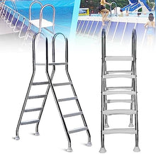 Pool Ladders for Inground Pools, Heavy Duty Above Ground Swimming Pool Ladder, 52 Inch Anti Slip Pool Step Ladder for Travel, Backyard Pool, Home