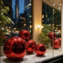 YDJIANCAI 1 Pcs Stainless Steel Gazing Balls Hollow Mirror Globe Floating Reflective Ball Polished Shiny Sphere for Home Garden Pond Outdoor Decoration Red(Size:18.89in/48cm)