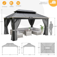 Jolydale 12x16 FT Hardtop Gazebo Brown
