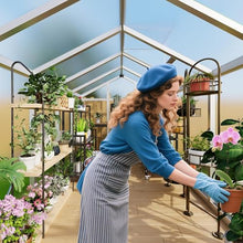 GarveeHome 8X12 FT Greenhouse for Outdoors, Walk-in Greenhouse Kit with Aluminum Frame, Polycarbonate Panels, Adjustable Roof Vent, Sliding Door, Secure Lock for Outside Garden, Patio, Backyard