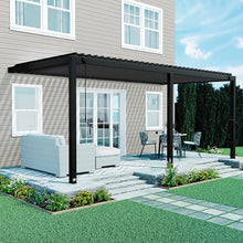 Backyard Discovery Evanston 20'x10' Galvanized Steel Wall-Mounted Louvered Pergola Kit with Adjustable Roof, Shade, Rain Protection, High-Wind Rating, PowerPort, Gutter System for Outdoor Patio, Deck