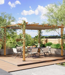 10 * 13FT Aluminum Pergola - Outdoor Metal Pergola, Pergola with Adjustable Canopy, Outdoor Shelter for Backyard Deck Garden