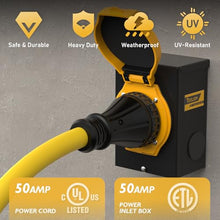 TOOLIOM 50FT 50A Generator Cord & Power Inlet Box, NEMA 14-50P/SS2-50R