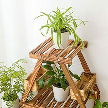 OJKJGYTF Plant Stands,Balcony Living Room Indoor Wheeled Multilayer Flower Stand,Wood Flower Shelf Can Move Flower Standnishings