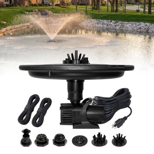 1/3 HP Floating Fountain & Aerator for Ponds and Lakes with 100 ft Cord