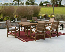 POLYWOOD® Signature 7-Piece Farmhouse Dining Set with Trestle Legs in Teak