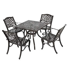 Christopher Knight Home Hallandale Outdoor Sarasota 5-Piece Cast Aluminum Dining Set Hammered Bronze