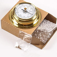 ZLyXZQG Glass Barometer，Outdoor Temperature Gauge， Traditional Barometer Thermometer Hygrometer Kit Accessory Brass Case 98mm Measuring Tools, 4Pcs Weather Station Set, Weather Monitoring Instrument