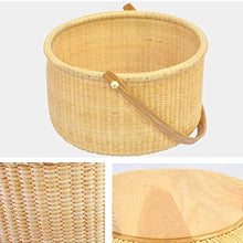 Storage Basket,Outdoor Rattan Picnic Easter Round Grocery