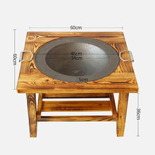 Fire Pit Table, Portable Outdoor Fire Pit, Bottom Storage Layer, Handle Design, Ideal for Bonfires, Camping, and Outdoor Cooking