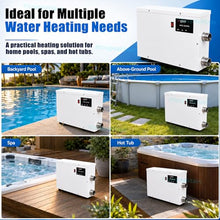 moupeaktain Pool Warmer for Above Ground Pool, 220V Electric Pool Heater with Touchscreen Thermostat, Automatic Constant Temperature Heater for Small Pool, Spa and Hot Tub, Freshwater Only 5.5KW