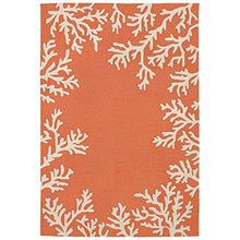 Liora Manne CAPRI Indoor/Outdoor Handmade Area Rug - Coastal Beach Accent Coral Border Orange 8'3" x 11'6