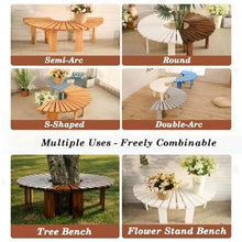 BXKCFYBSQ Tree Bench Surround,Semi-Circular Garden Seat,Outdoor Park Patio Chair,Decorative Curved Wood Strip Splicing,Free Combination of Shapes(Color2)