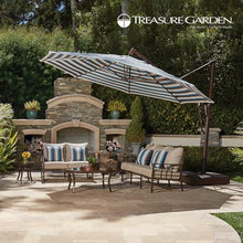 Treasure Garden AKZ PLUS Cantilever Umbrella 13' Obravia Boulder Canopy and Black Frame with Stationary Base