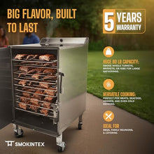 SmokinTex 'The XL' Series Electric Smoker - Largest Residential Meat Smoker Grill with Dual 700W Elements, 80 lbs. Capacity, Temperature Control, Stainless Steel