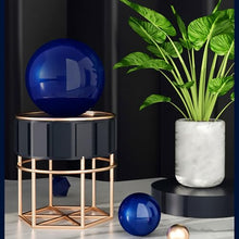 YDJIANCAI 1 Pcs Garden Sphere Mirror Gazing Ball, Stainless Steel Polished Reflective Smooth Hollow Globe Ball, Shiny Decorations Addition to Garden Patio Yard Home, Blue(Size:20.47 in/52 cm)
