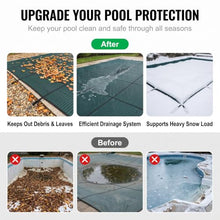 FammyLoft Inground Pool Safety Cover Fits 28x48ft Pools, Winter Pool Covers for Inground Pools, Swimming Pool Cover with Hardware Kit Included, Triple Stitched Mesh, Green