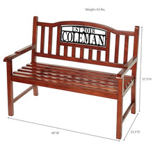 Touch of Class Stonehill Outdoor Bench Seat Wooden Regal Walnut | Personalized Custom Last Name