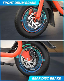Gyroor Electric Scooter with Seat 450W Motor Foldable Orange