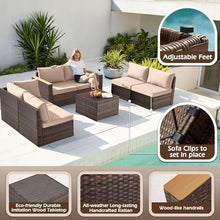 HTERWQEA 7-Piece Outdoor Furniture Set, Patio Sectional Conversation Set for Backyard, Garden, Porch, Balcony, or Poolside Use