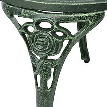 JKSVTF 3 Piece Bistro Set Cast Aluminium Green, Garden Table and Chairs, Garden Chairs Set, Patio Set, Outdoor Table and Chairs, Garden Table Set -