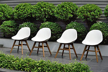 Amazonia Lothian 13-Piece Oval Patio Dining Set Teak Wood Extendable White Chairs
