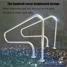 Pool Handrail, Premium 316 Stainless Steel Pool Hand Grab Rail Deck Mounted Braced Swimming Pool Handrail Suitable For Indoor And Outdoor Swimming Pools, Thick 0.15 Cm, Silver