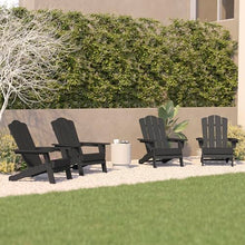 Flash Furniture Newport Adirondack Chairs with Cup Holders, Weather Resistant Poly Resin Adirondack Chairs, Set of 4, Gray