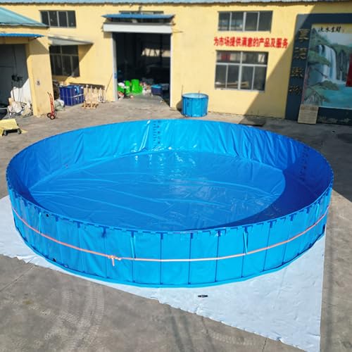 RENLXFI Extra Large Swimming Pool for Fish Ponds Outside, 2 3 4 M Diameter Foldable Water Storage Tank for Koi Goldfish Holding Viewing, Backyard Pet Bathing Pools(3X1.2M - 8478L/2240Gal (D X H))