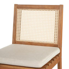 Merax Set of 4 Acacia Wood Outdoor Wicker Bar Stools with Cushion