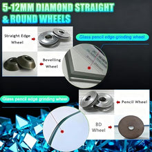 800W Electric Glass Edger, Straight, Round, Beveled Edge Grinder, Grinding Speed: 1-3 m/min, Glass Marble Ceramic Polishing Machine