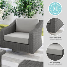 Martha Stewart Bedford Indoor/Outdoor Patio Swivel Chair, Gray