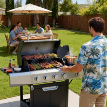 EUHOME Upgraded 51,000 BTU 4-Burner Propane Gas Grill with Side Burner – Large 452 sq.in Porcelain-Enameled Cast Iron Grates, Stainless Steel Body, 4 Swivel Casters for Backyard Patio & Tailgating