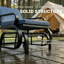 XITPEYEZY Outdoor Glider Chair with Cushions, Metal Frame, Navy Blue