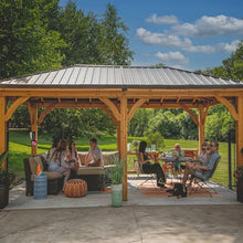 Backyard Discovery Barrington 20' x 12' Cedar Wood Gazebo Pavilion Light Brown