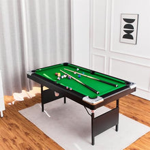 AiAigpt Premium 5.5 Ft Pool Table Green Velvet Cloth MDF Black+Blue