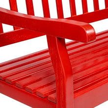 JONATHAN Y Laurel 59" Slatted 3-Seat Acacia Wood Outdoor Bench, Red