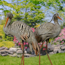 Zaer Ltd. Set of 2 Large Metal Heron Statues Highly Detailed Garden Decor, Outdoor Bird Sculptures, 36 Inches Tall
