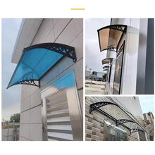 Polycarbonate Patio Awning Outdoor Window Door Canopy with Aluminum Bracket Sun Shade UV Rain Snow Protection Black 120x200cm