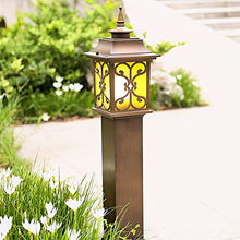 KADELONG Antique Glass Lawn Lights E27 1-Light Waterproof Yard Lamps V-intage Villa Garden Exterior Path Lights - Landscape Deck Pathway Floor Mount Lighting Fixture H30.73in,Chandelier Lighting