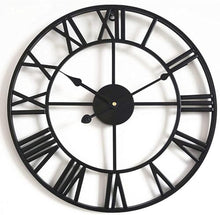 PPXCZZ 40cm Outdoor Garden Wall Clock, Large Retro Roman Numerals, Weatherproof Powder-Coated Iron, Silent Quartz(Gold,60cm)