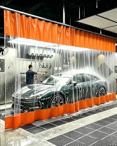 Garage Curtain Divider, Wash Bay Tarpaulin, Heavy Duty Clear Curtain