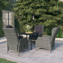 Heofavd 5-Piece Garden Dining Set Light Grey Steel Frame Square Patio Table and Adjustable Chairs Outdoor Bistro Set for Balcony Backyard Lawn
