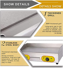 MNSSRN Commercial Non Stick Electric Grill, Meat And Vegetable Electric Table Grill, Adjustable Thermostatic Control, Restaurant Electric Grill