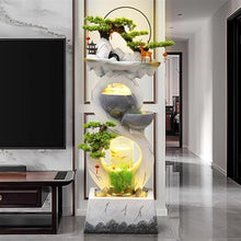 Outdoor Water Fountain Water Ornaments, Self-circulating Water Modern New Chinese Home Office Fish Tank, Outdoor Floor Landscape Ornaments Outdoor Fountain (Color : White, Size : L)