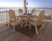 Polywood Vineyard Adirondack 5-Piece Outdoor Dining Set - Sand - HDPE Patio Furniture - Pool Deck Table and Chairs - Retro Style Garden Furniture Set