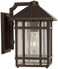 Sierra Craftsman 11" High Rubbed Bronze Finish Outdoor Wall Lights Set of 2