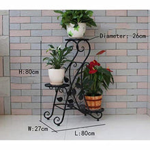 MIIKHI Plant Stands,I Flower Stand,Indoor Balcony Multi Storey Flower Pot Shelves Living Room Shelfnishings/Black
